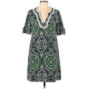 Shoshanna Silk Blend V Neck Paisley Mini Dress